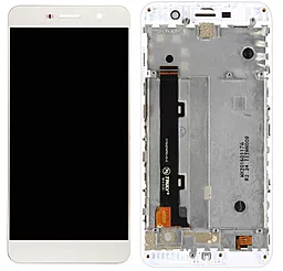 Дисплей Huawei Y6 Pro 2015, Enjoy 5, Honor 4C Pro, Honor Play 5X с тачскрином и рамкой, White - фото Дисплей Huawei Y6 Pro 2015, Enjoy 5, Honor 4C Pro, Honor Play 5X с тачскрином и рамкой, White