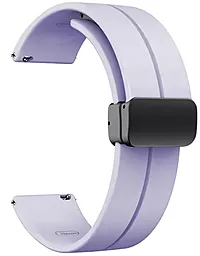 Сменный ремешок для умных часов Silicone Magic Lock 20 mm Purple lilac