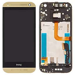 Дисплей HTC One M8 mini, One mini 2 с тачскрином и рамкой, Gold - фото Дисплей HTC One M8 mini, One mini 2 с тачскрином и рамкой, Gold