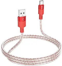Кабель Hoco X99 Crystal junction silicone USB-A - Type-C 15w 3a 1м cable Red - фото Кабель Hoco X99 Crystal junction silicone USB-A - Type-C 15w 3a 1м cable Red