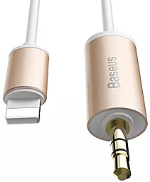 Аудио кабель Baseus Aux mini Jack 3.5 mm - Lightning M/M Cable 1.2 м gold (NGB37-0V) - миниатюра 3