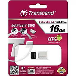 Флешка Transcend 16GB JetFlash OTG 880 Metal Silver USB 3.0 (TS16GJF880S) - мініатюра 5