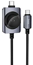 Кабель Hoco CW66 2-in-1 USB Type-C - iWatch/Type-C 100w 5a 1.2м PD cable Black - фото Кабель Hoco CW66 2-in-1 USB Type-C - iWatch/Type-C 100w 5a 1.2м PD cable Black