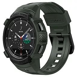 Чехол с ремешком Spigen для Galaxy Watch 4 Classic (46mm) Rugged Armor Pro 2 in 1 Military Green (ACS04326)