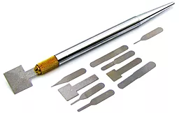 Набор для ремонта печатных плат A-800/W120 (ручка с цангой, 10 тонких металлических лопаток) Aida