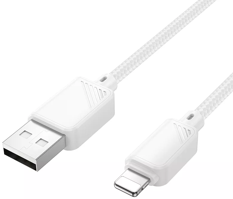 Кабель Hoco X113 USB-A - Lightning 12w 2.4a 1м cable White - фото 2