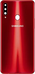 Задня кришка корпусу Samsung Galaxy A20s 2019 A207 зі склом камери Red