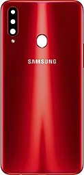 Задняя крышка корпуса Samsung Galaxy A20s 2019 A207 со стеклом камеры Red - фото Задняя крышка корпуса Samsung Galaxy A20s 2019 A207 со стеклом камеры Red