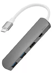 Мультипортовый USB Type-C хаб (концентратор) WIWU T3 Plus USB-C -> USB-C+HDMI+2xUSB3.0 HUB (T3Pg)