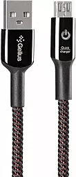 Кабель Gelius Pro Smart USB-A - micro USB 12w 2.4a 1м cable Black (GP-U08m) - фото Кабель Gelius Pro Smart USB-A - micro USB 12w 2.4a 1м cable Black (GP-U08m)