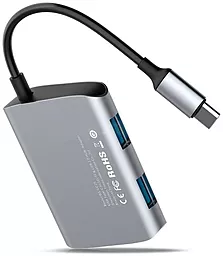 USB Type-C хаб Baseus Enjoyment series Type-C to 2xUSB/USB 3.0/USB-C Gray (CATSX-A0G) - мініатюра 2