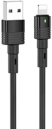 Кабель Hoco U82 Cool Grace Silicone USB-A - Lightning 12w 2.4a 1.2м cable Black - фото Кабель Hoco U82 Cool Grace Silicone USB-A - Lightning 12w 2.4a 1.2м cable Black