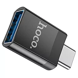 OTG-переходник Hoco UA17 M-F USB Type-C -> USB-A 3.0 Black - миниатюра 6