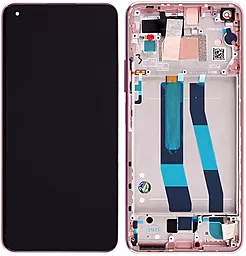 Дисплей Xiaomi Mi 11 Lite 4G, Mi 11 Lite 5G с тачскрином и рамкой, оригинал, Pink