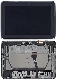 Дисплей для планшета Samsung Galaxy Note 10.1 N8000, N8010 с тачскрином и рамкой, Black