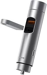 Автомобильное зарядное устройство с быстрой зарядкой Baseus Energy Column Car Wireless MP3 2xUSB-A (PPS Quick Charger) Silver (CCNLZ-C0S)