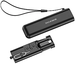 USB PD Кабель Borofone BU36 Show 60w 3a 3-in-1 USB to Type-C/Lightning/micro USB cable + Storage Case black - мініатюра 3