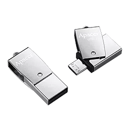 Флешка Apacer AH750 Mobile 64Gb USB 3.1 (AP64GAH750S-1) Silver - миниатюра 2