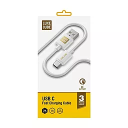 USB Кабель Luxe Cube USB to USB Type-C 3А White (8889998698469)
