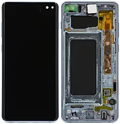 Дисплей Samsung Galaxy S10 Plus G975 с тачскрином и рамкой, сервисный оригинал, Prism Blue