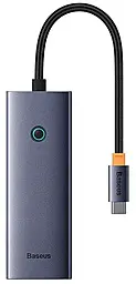 Мультипортовий Type-C хаб Baseus 5-in-1 USB3.0 gray (B00052801811-00) - фото Мультипортовий Type-C хаб Baseus 5-in-1 USB3.0 gray (B00052801811-00)