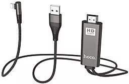 Видео переходник (адаптер) Hoco Lightning Cable - HDMI 2m Black (UA14)