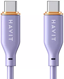 Кабель USB PD Havit HV-CB603 60w 3a 1.2m Type-C - Type-C cable violet
