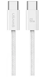 Кабель PD USB Usams U86 60w 5a 1.2m USB Type-C - Type-C cable white (US-SJ656)