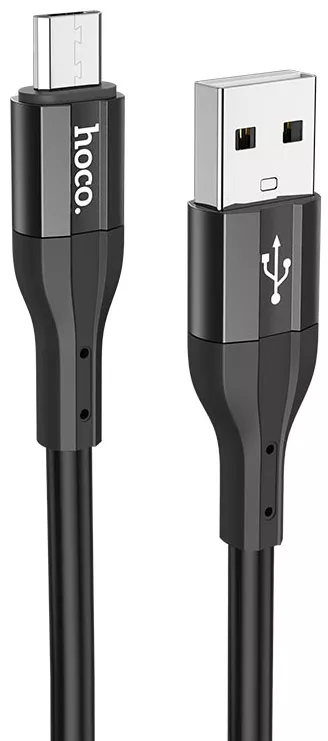 Кабель Hoco X72 Creator Silicone USB-A - micro USB 12w 2.4a 1м cable Black - фото 1