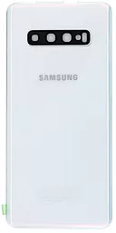 Задняя крышка корпуса Samsung Galaxy S10 Plus G975 со стеклом камеры Original Prism White