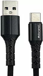 Кабель USB Mibrand MI-32 Nylon 10W 2A USB Type-C Cable Black