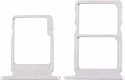 Держатель (лоток) Сим карты Nokia 3 Dual Sim и карты памяти, комплект 2шт Silver