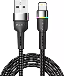 Кабель Essager Colorful LED USB-A - Lightning 12w 2.4a 0.5м cable Black (EXCL-XCDB01) - фото Кабель Essager Colorful LED USB-A - Lightning 12w 2.4a 0.5м cable Black (EXCL-XCDB01)