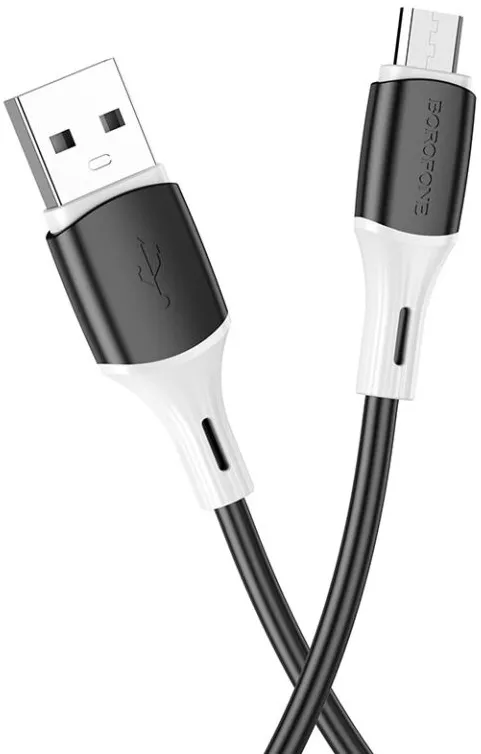 Кабель Borofone BX79 Silicone USB-A - micro USB 12w 2.4a 1м cable Black - фото 3