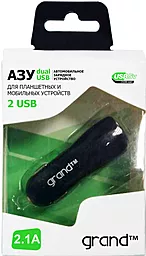 Автомобильное зарядное устройство Grand Dual USB Car Charger 2.1A\1A Black - миниатюра 3