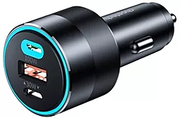 Автомобільний зарядний пристрій Choetech 130w PD 2xUSB-C/USB-A ports fast charger black (TC0011)