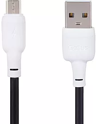 Кабель USB Gelius Full Silicon GP-UCN001M 18W 2.4A 1.2M micro USB Cable Black/White