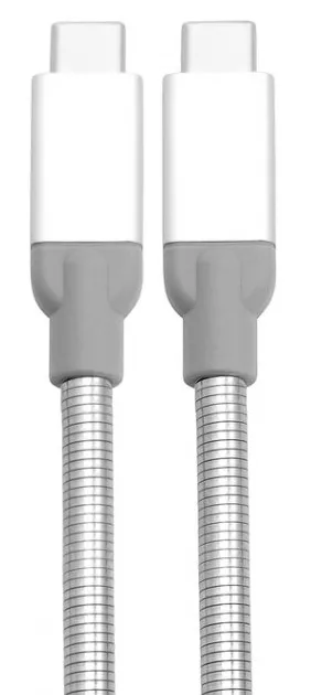 Мультимедийный кабель Verbatim USB3.1 Type-C - Type-C 15w 3a 0.3м 10gbps data cable Silver - фото 1