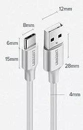 Кабель USB Ugreen US287 Nickel Plating 3A USB Type-C Cable White - миниатюра 3