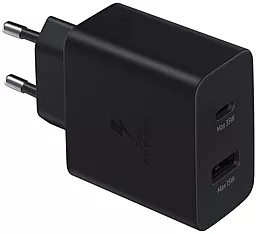 Сетевое зарядное устройство с быстрой зарядкой Samsung Original 35w PD/QC3.0 USB-C/USB-A ports black (EP-TA220NBCGCN) - фото Сетевое зарядное устройство с быстрой зарядкой Samsung Original 35w PD/QC3.0 USB-C/USB-A ports black (EP-TA220NBCGCN)