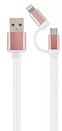 Кабель USB Cablexpert 2-in-1 USB Lightning/micro USB Cable Pink (CC-USB2-AM8PmB-1M-PK)