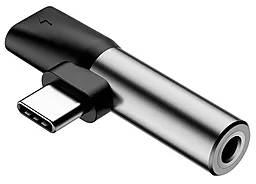Аудио-переходник Baseus L41 Type-C to Type-C + AUX(3,5) Silver/Black (CATL41-S1) - фото Аудио-переходник Baseus L41 Type-C to Type-C + AUX(3,5) Silver/Black (CATL41-S1)