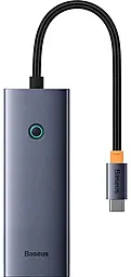 Мультипортовий Type-C хаб Baseus 6-in-1 USB3.0 gray (B00052807813-01) - фото Мультипортовий Type-C хаб Baseus 6-in-1 USB3.0 gray (B00052807813-01)