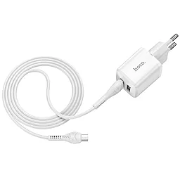 Мережевий зарядний пристрій Hoco N8 Briar Dual Port + micro USB Cable White - мініатюра 4