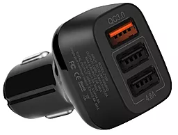 Автомобильное зарядное устройство с быстрой зарядкой Hoco Z15B KUSO QC3.0 USB THREE PORTS Black - миниатюра 4