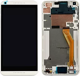 Дисплей HTC Desire 816 (D816x, 816W) с тачскрином и рамкой, White