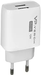 Сетевое зарядное устройство Veron Home Charger AC62M 12W 2.4A 2xUSB-A + microUSB cable White - миниатюра 3