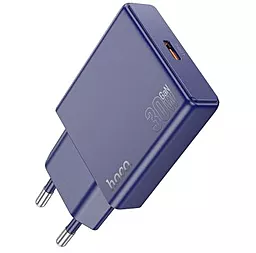 Сетевое зарядное устройство Hoco N45 30w PD USB-C/USB-A ports caharger blue