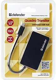 USB хаб Defender Quadro Transfer 4xUSB 3.0, 0.14m Black (83208) - миниатюра 4