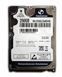 Жесткий диск для ноутбука Mediamax 250 GB 2.5 (WL250GLSA854G_)